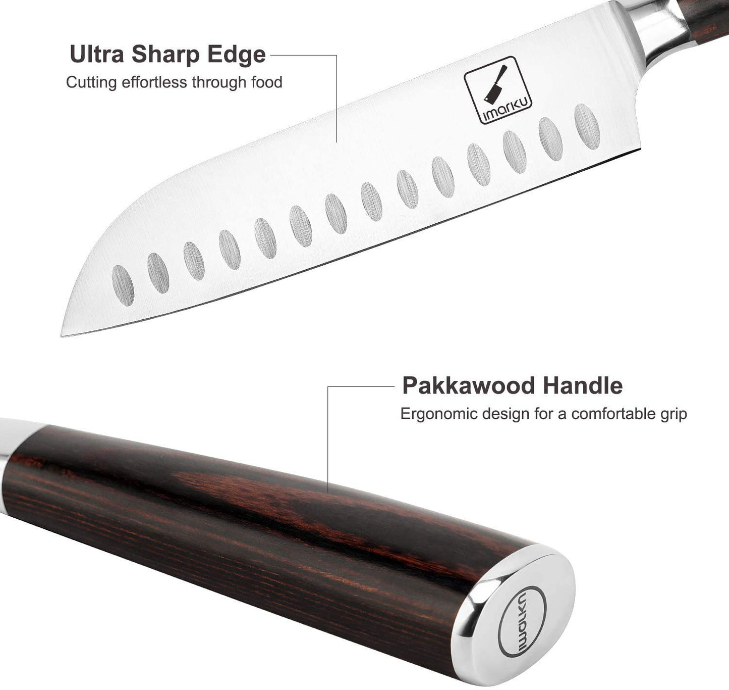imarku Chef Knife 7 Inch Kitchen Knife Ultra Sharp Santoku Knife - 7Cr17Mov Japanese Chefs Knife, Kitchen Gadgets 2025, Birthday Gifts for Him Her, Best Gifts for Women Men