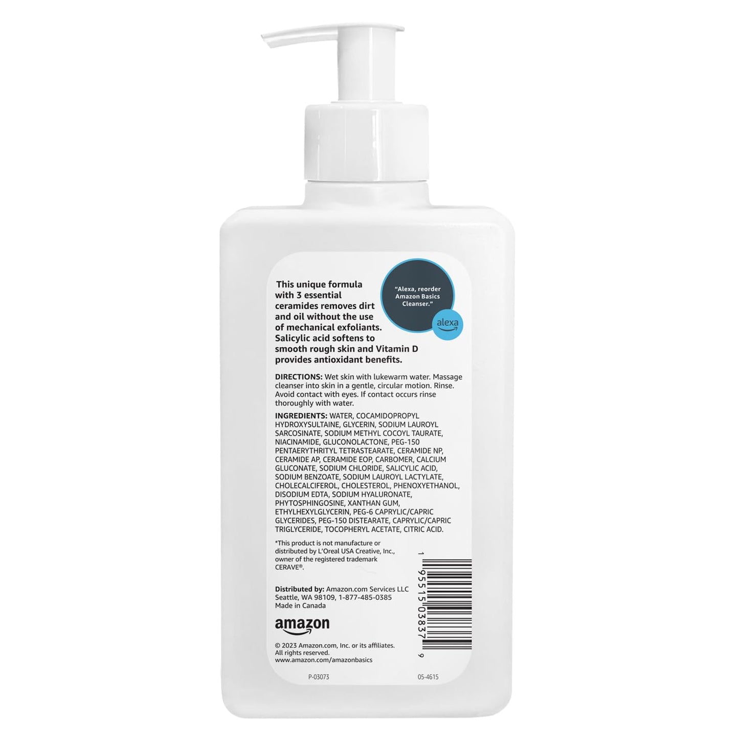 Amazon Basics Cleanser Face Wash - Renewing Salicylic Acid with Ceramides & Vitamin D, 8 fl oz, 1-Pack