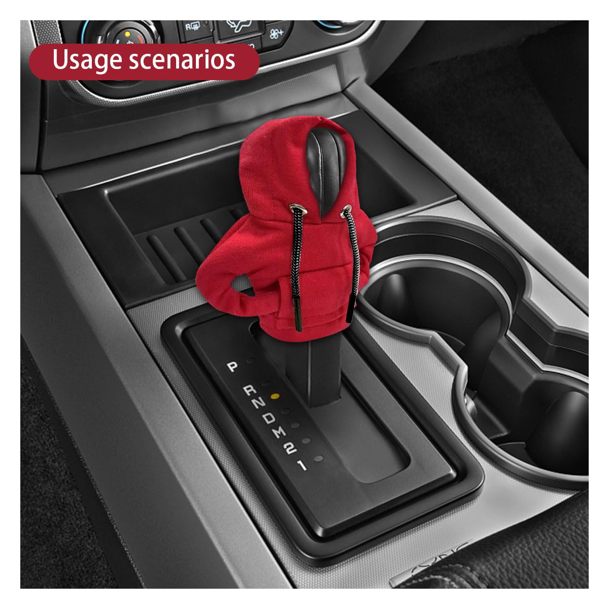 JOYCOURT Car Gear Shift Hoodie, Fashionable Gear Shift Knob Cover, Mini Hoodie for Auto Shifter, Auto Interior Cute Gadgets, Universal Car Decoration Accessories