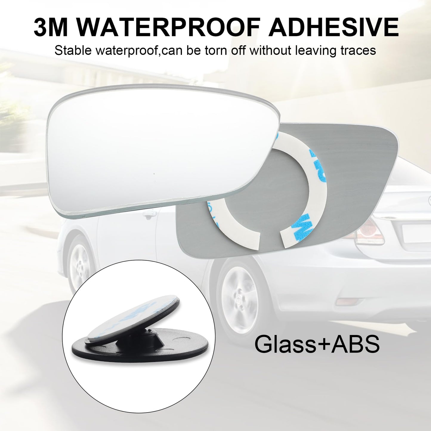 LivTee Blind Spot Car Mirror, HD Glass Frameless Convex Side Mirror Blindspot, Wide Angle Rear View Mirrors for SUVs, Trucks and RVs - Car Accessories