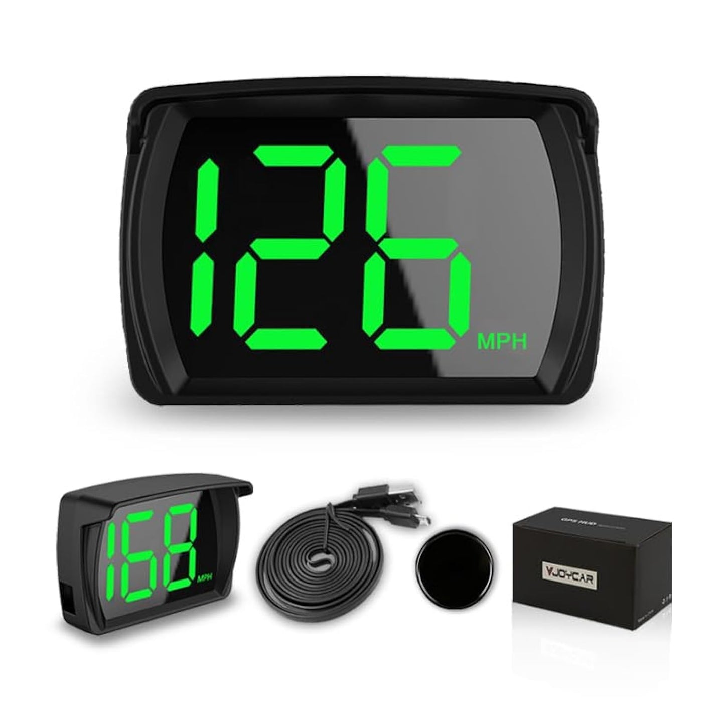 VJOYCAR New Speedometer HUD GPS Digital Speed Meter MPH Speedo Head Up Display for Cars Trucks, USB Cable Plug & Play (G20-Only Green)
