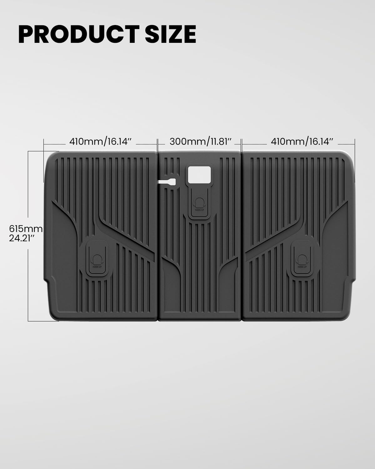 LASFIT Premium Extra Thick Rear Seat Back Covers for Tesla Model Y 2025/2024/2023/2022/2021/2020 | TPE Custom Fit Waterproof Model Y Accessories 5/7 Seater Second Row Back Seat Protector Mat Liner
