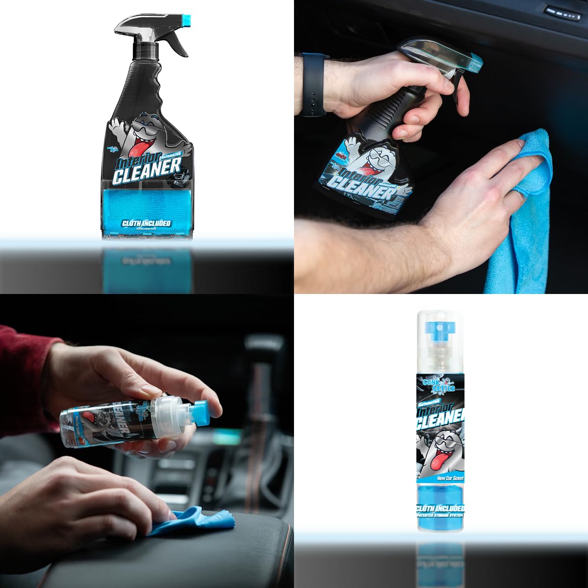 Gunk Getter Car Cleaning Kit - Car Accessories for Interior and Exterior Cleaning, Glass Cleaner, Car Wipes, Auto Essentials