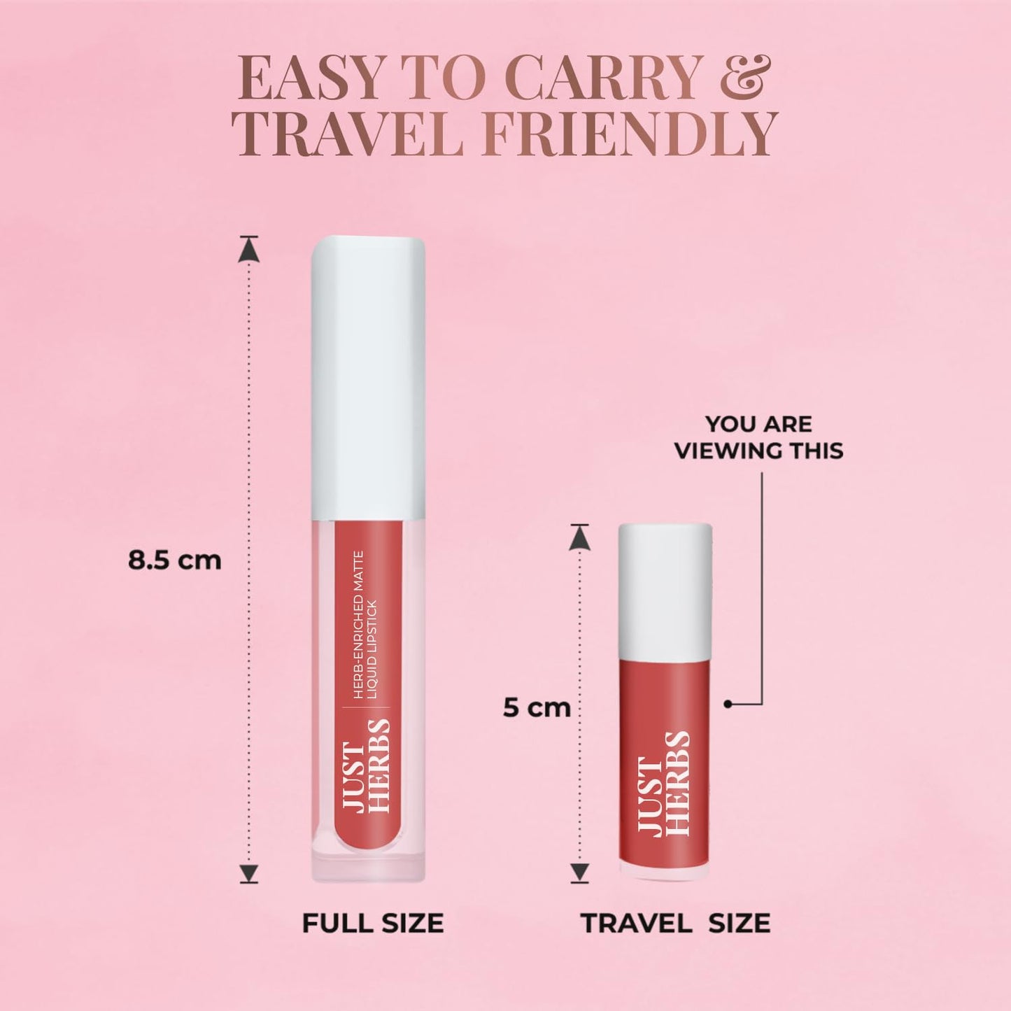 Just Herbs Organic Liquid Lipstick Kit Set of 5, Hydrating & Lightweight Lip Color - Paraben & Silicon Free - 1.6 fl oz. (Nudes & Browns)