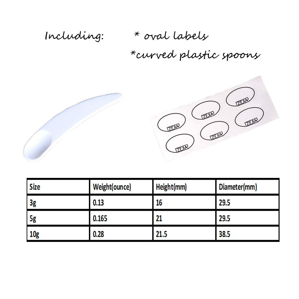ZEJIA 3 Gram Sample Containers with Lids, 25 Count Tiny Sample Jars, 3ML Makeup Cosmetic Containers for Lip Balms, Lotion, Powder, Beauty Products(Black Lids)