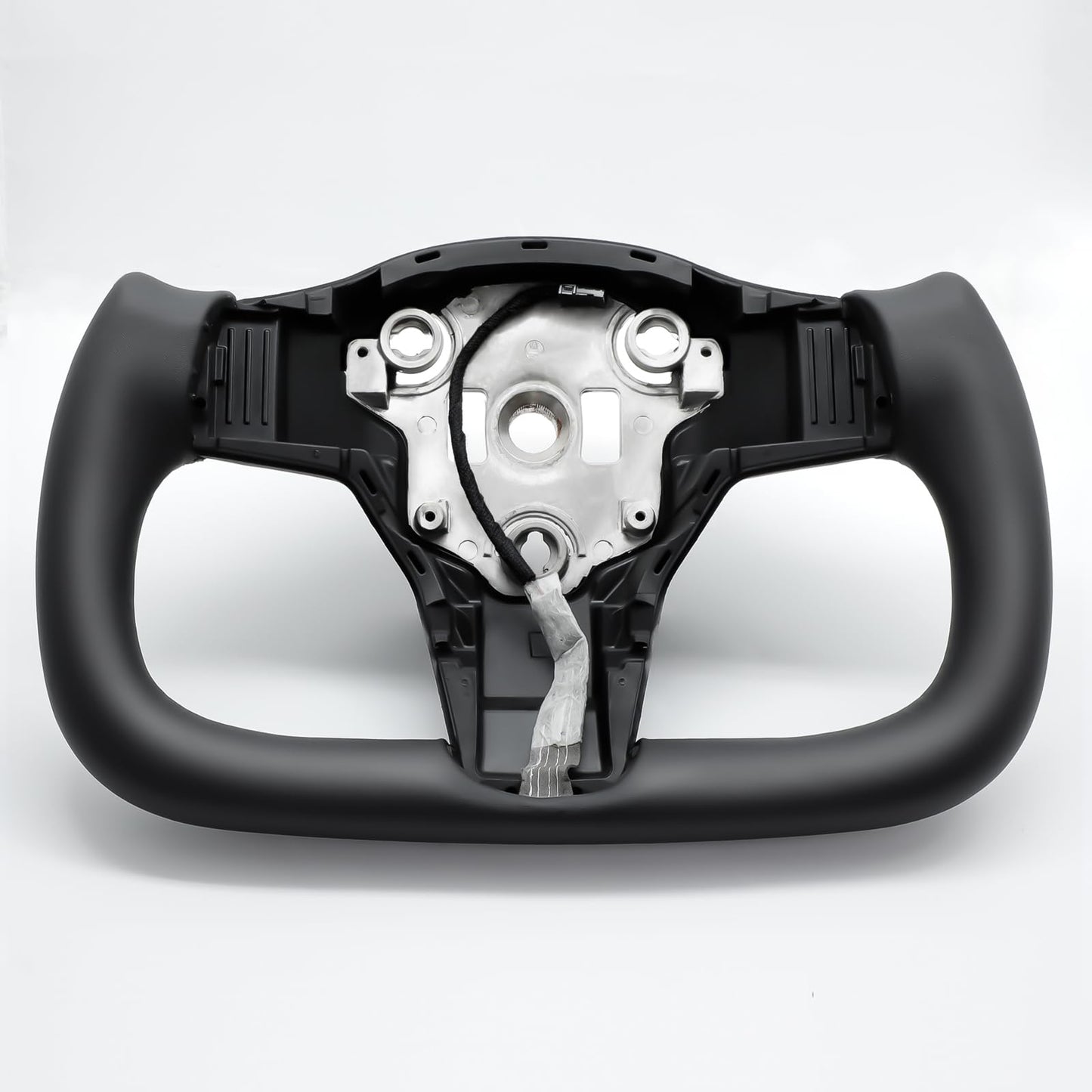 ZIMABLUE Yoke Steering Wheel Personalized Yoke Steering Wheel, Nappa Leather without Front Trim for Tesla Model 3 2017-2023, Model Y 2019-2024 With Heating Function