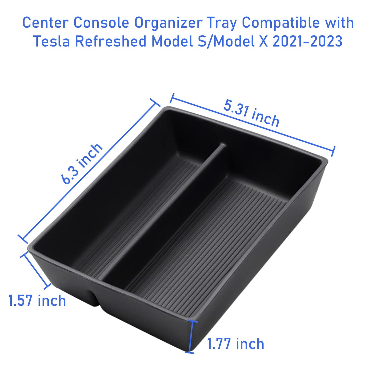 Jaronx Compatible with Tesla Model S/X Console Organizer 2021-2025, Refresh Center Console Storage for Model X/S Plaid/Long Range, Silicone Organizers Tray for Tesla X/S Accessories