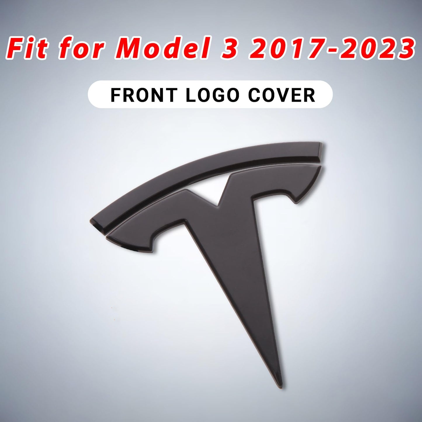 Emblem Accessories for Tesla Model 3 Logo Sticker 2023 2022-2017 Model 3 Decals (Black)