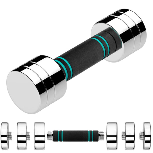 LIFERUN 5lb Single Steel Adjustable Dumbbell, Free Weights Dumbbells Set, Non-Slip and Comfortable Foam Handle, Adjustable Dumbbells Weights Set for Home Gym Office Exercise