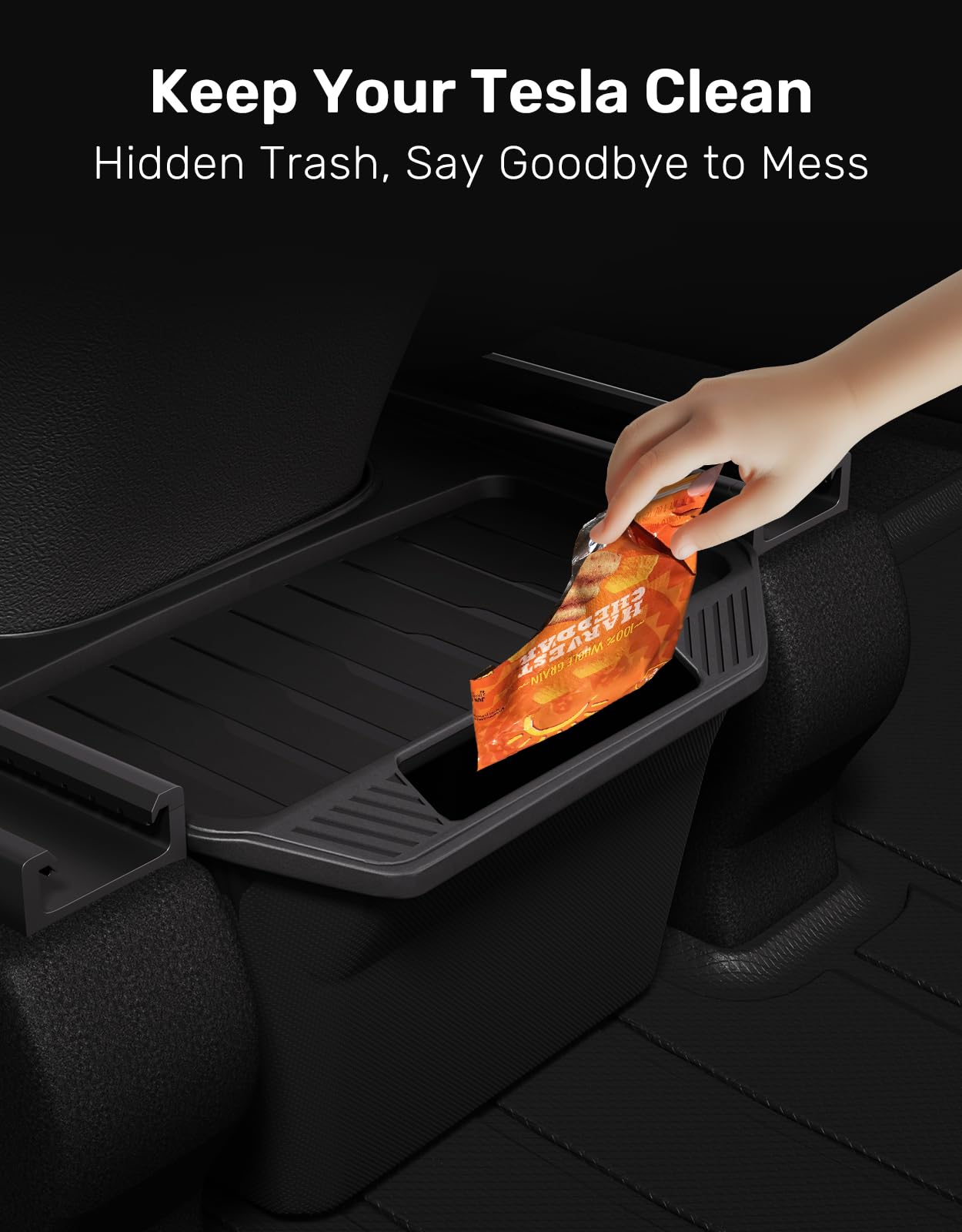 Zanch Tesla Trash Can for Model Y (2020-2025), Multi-Use & Easy to Clean, Rear Center Console Organizer, Tesla Model Y Accessories 2025 [Not fit for New Model Y Juniper] - Detachable Lid
