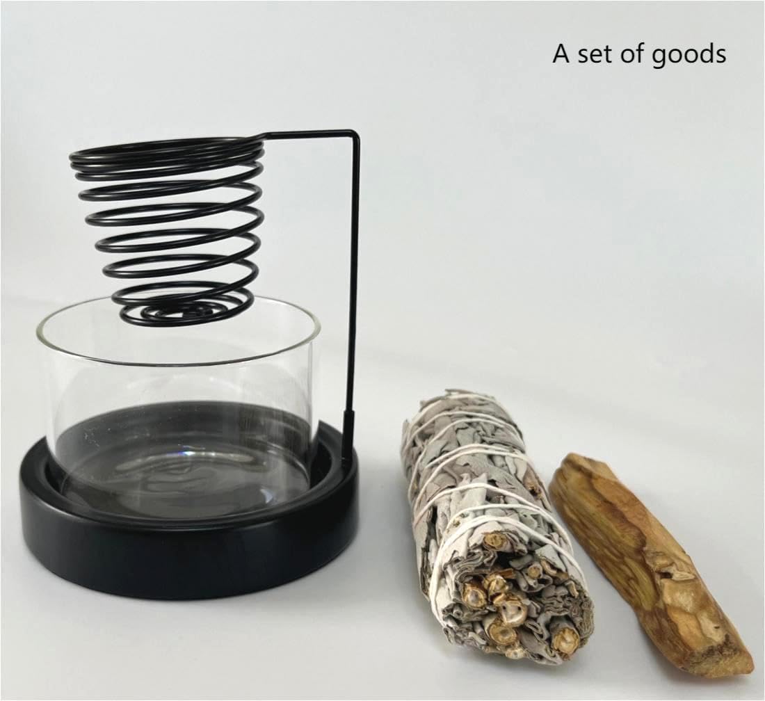 RyotenoKa SWC20240616，Sage Smudge&Palo Santo Kit，General Holder Incense Holder for Burning Sage and Palo Santo，Healing Incense for Cleansing, Clear