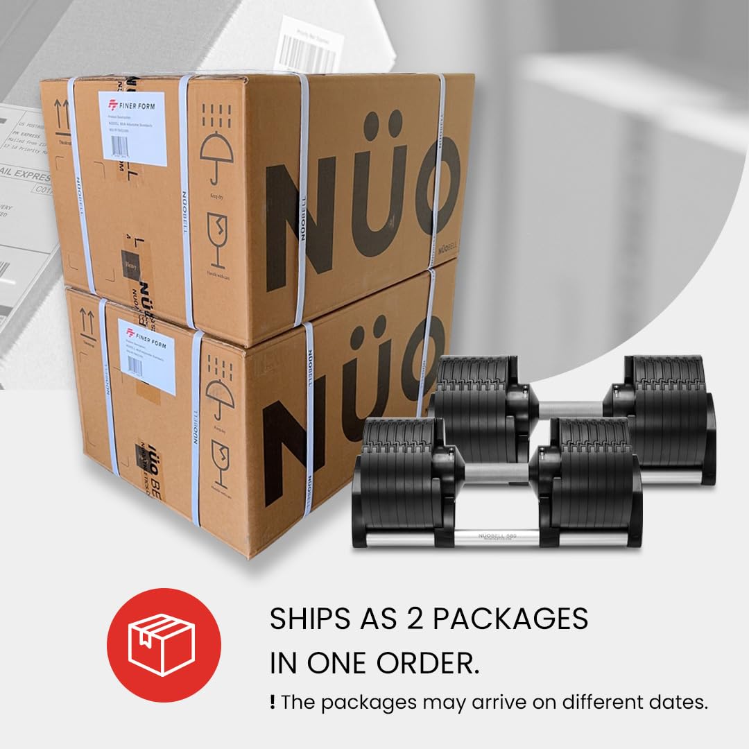 NÜOBELL Adjustable Dumbbell Pair 5-80 lbs: the Adjustable Dumbbells and Free Weights You've Always Wanted for Home Gym, Weight Benches and Dumbbell Exercise