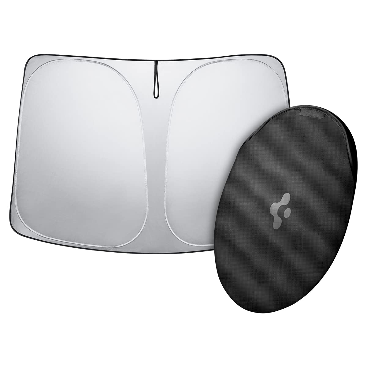Spigen Triple-Coated CryoShade Front Windshield Sunshade (Reinforced Velcro Strap) Designed for All Tesla Model 3 & Y 2025/2024/2023/2022 [Compatible with New Model Y Refresh (Juniper)]
