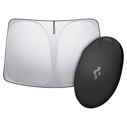 Spigen Triple-Coated CryoShade Front Windshield Sunshade (Reinforced Velcro Strap) Designed for All Tesla Model 3 & Y 2025/2024/2023/2022 [Compatible with New Model Y Refresh (Juniper)]