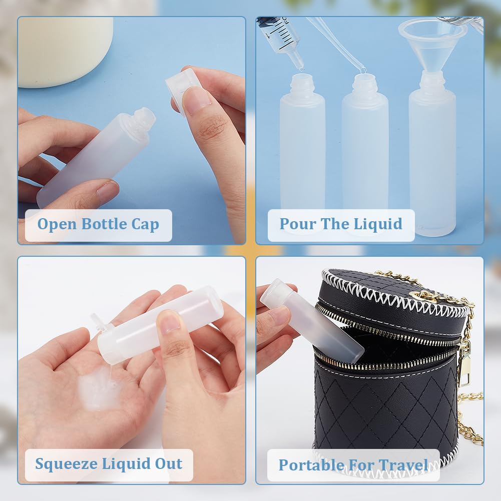 BENECREAT 10 Pack 18ml 0.6oz Small Travel Squeeze Bottles - Refillable Makeup Foundation Container, Sample Bottles, Tubes for Toiletries, Shampoo, Toner, Cosmetic Essentials