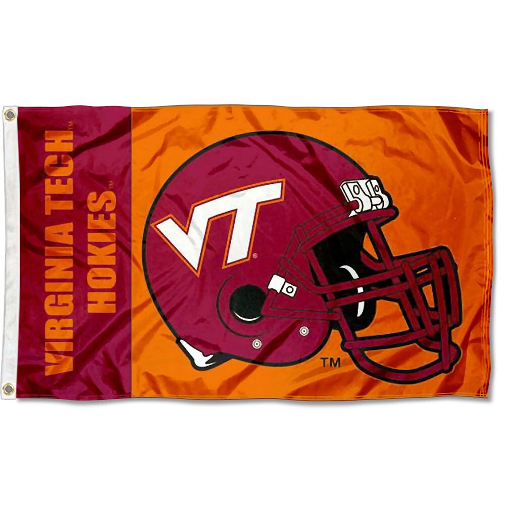 VA Tech Hokies Large Football Helmet 3x5 College Flag