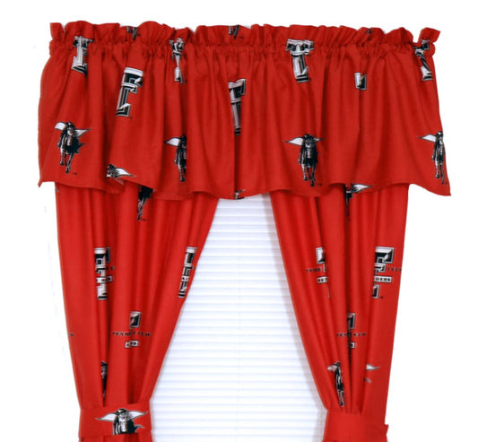 College Covers Everything Comfy Texas Tech Red Raiders Curtain Panel Set, 2 Panels, 2 Matching Tie Backs, 42 inches Wide by 84 inches Long