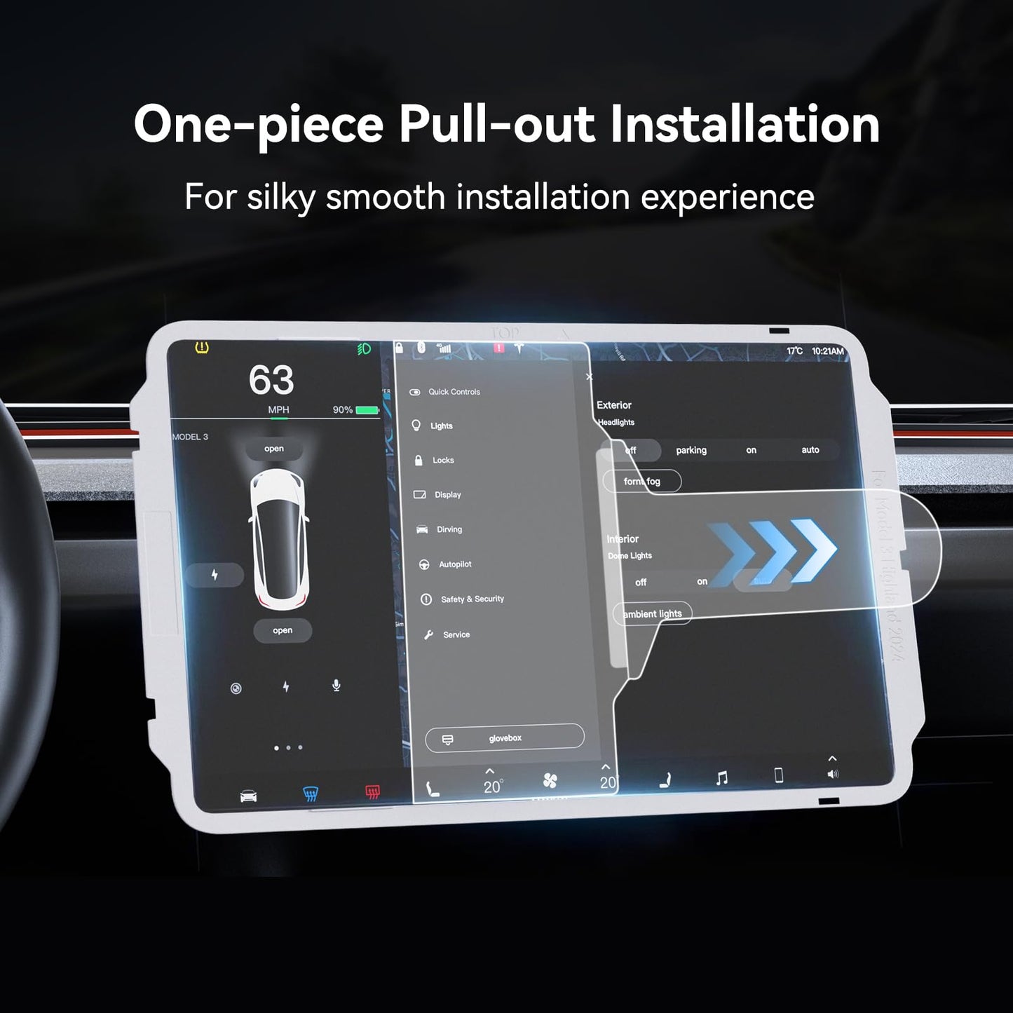 SUMK Tempered Glass Screen Protector for Tesla Model Y Juniper Accessories 2026 & for Tesla Model 3 Highland Accessories 2024 2025 [Anti-glare & No-fingerprint & 9H] 15.4 Inches - 2pcs [Matte]