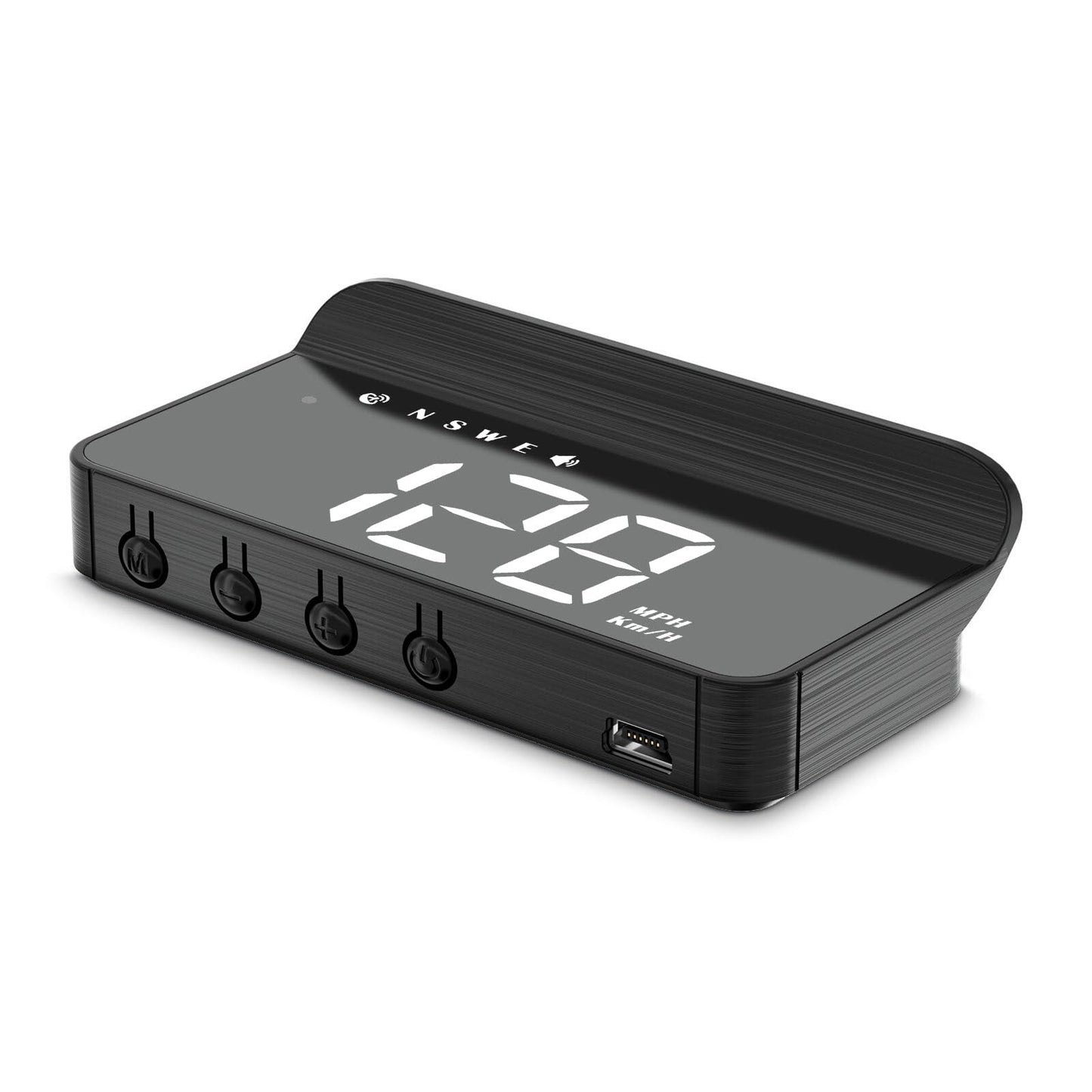 Liiiyuan M1 White Windshield Projection Heads Up Display, Digital GPS Speedometer with Speed, Travel Direction Function, and Overspeed Alarm, Fatigue Driving Alarm， Suitable for All Vehicles