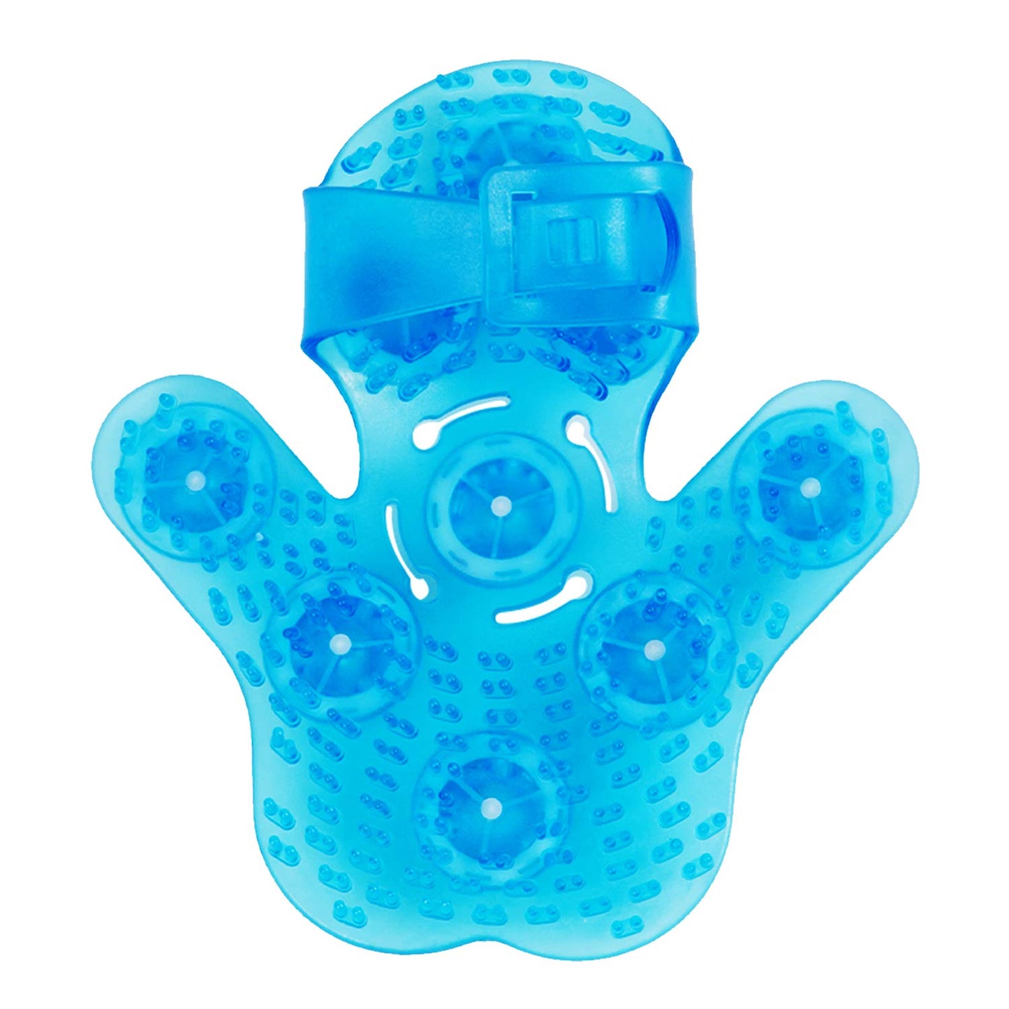 Outton Glove Massager Palm Shaped Hand Massage Manual 9 360-degree-roller Mental Roller Ball Blue