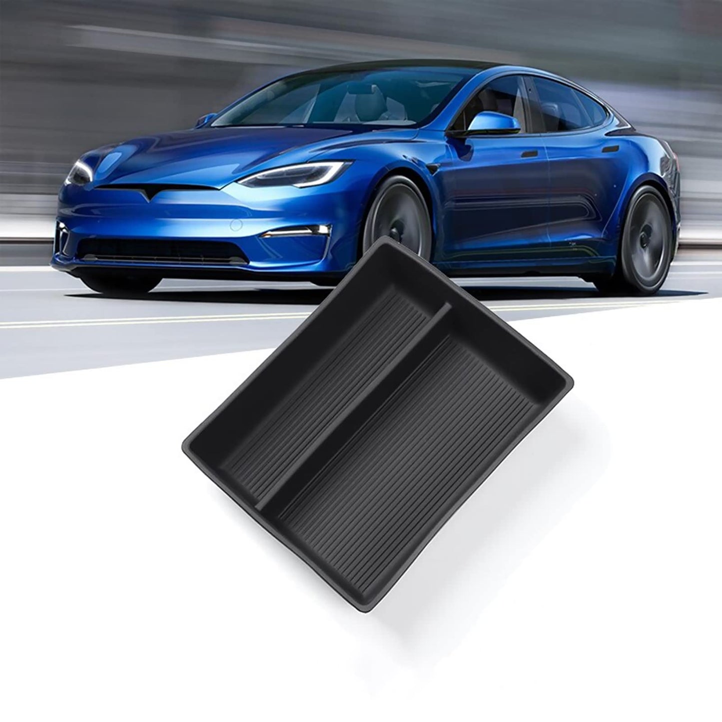 Jaronx Compatible with Tesla Model S/X Console Organizer 2021-2025, Refresh Center Console Storage for Model X/S Plaid/Long Range, Silicone Organizers Tray for Tesla X/S Accessories