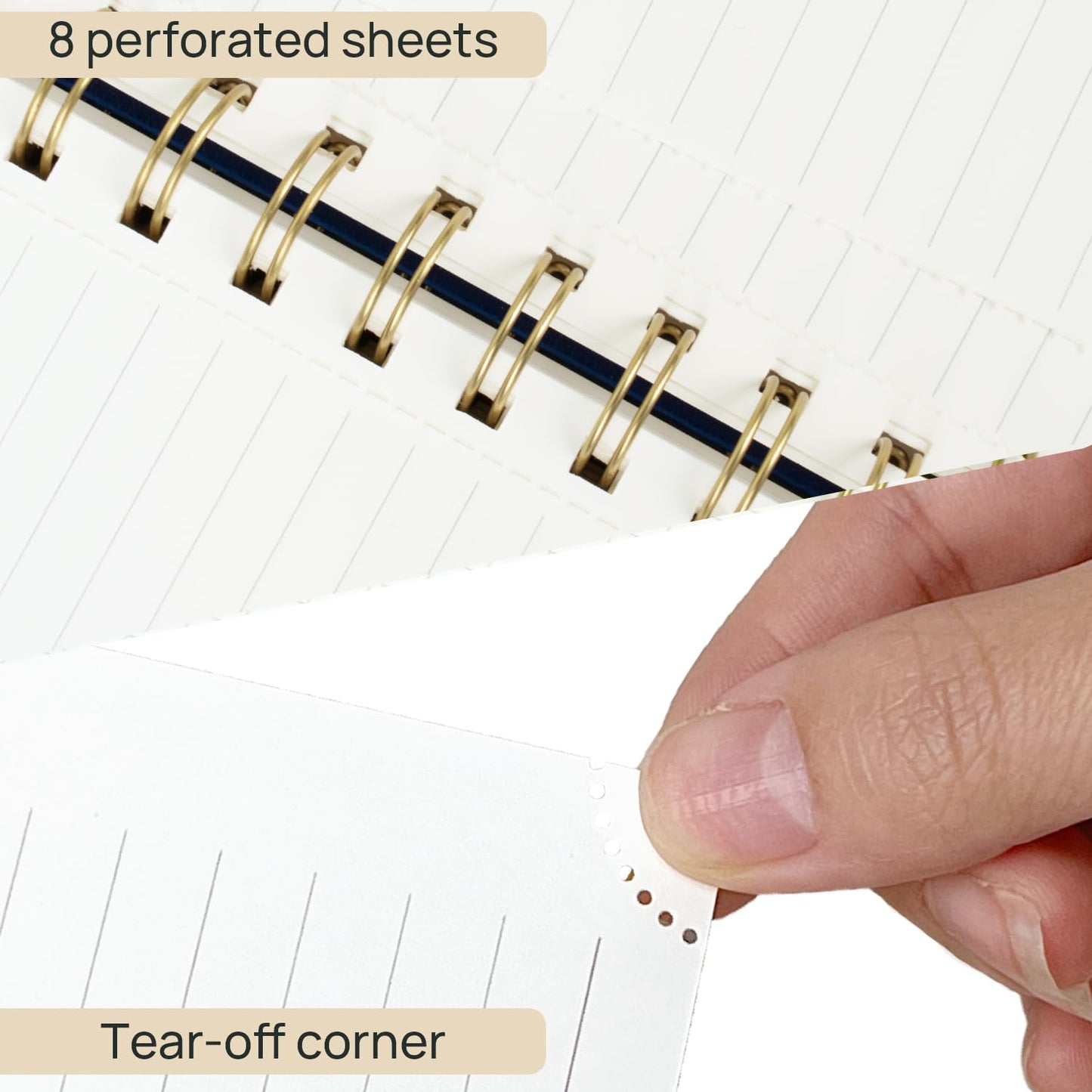 POPRUN Lined Spiral Journal Notebook for Women & Men, 7-1/4" x 9-1/2", 220 Numbered Pages, College Ruled Hardcover Notebook for Work, Journals for Writing, 120 GSM Thick Paper - Orange