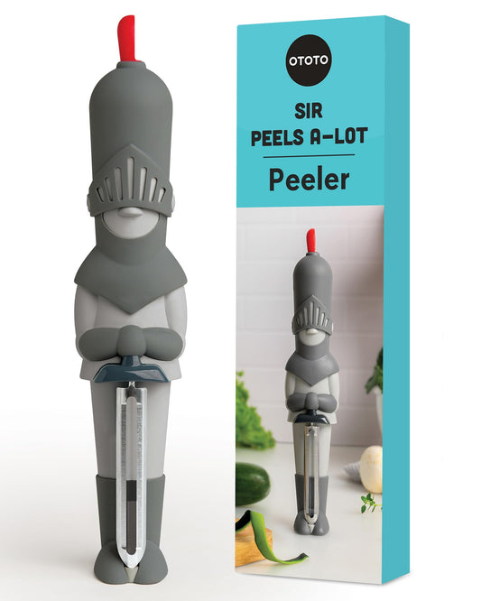 NEW OTOTO Sir Peels A-Lot Medieval Knight Vegetable Peeler - Swivel Vegetable Peelers for Kitchen, Cute Kitchen Gadgets, Kitchen Gifts, Potato, Veggie, Fruit Peeler, Cute Kitchen Accessories