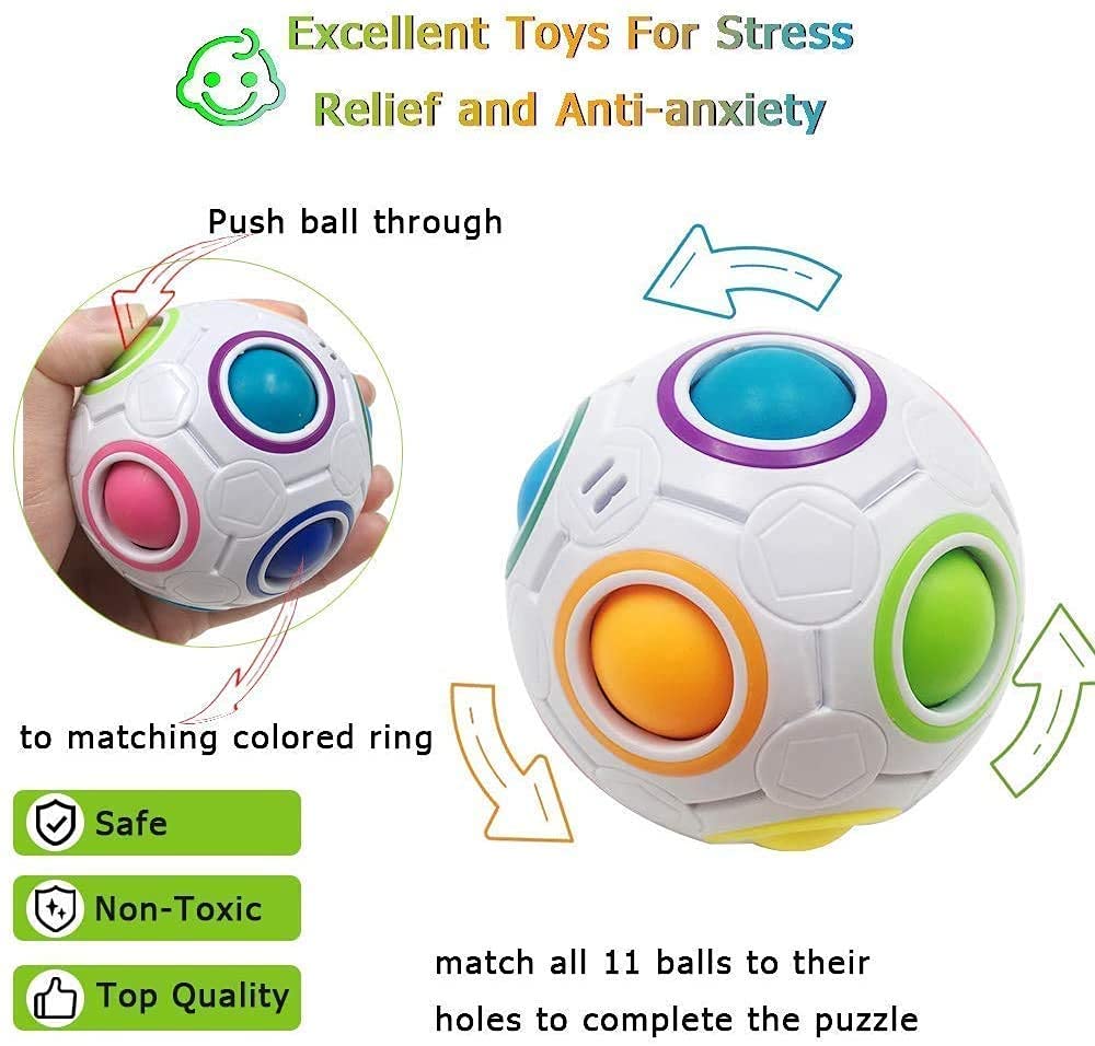 Sensory Fidget Toys Set 7 Pack. Stress Relief Relieve Anxiety Tools Bundle Figette Toys with Fidget Pad, Cube with Infinity, Magnetic Ring, Fidget Box Bulk Figit, Game for Kids Adults Kill Time