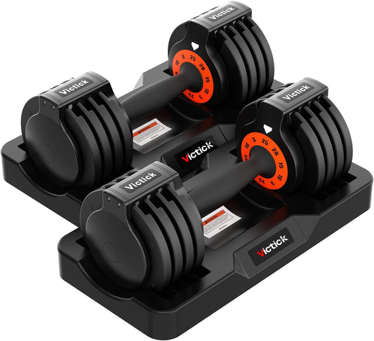Adjustable Dumbbells - 25lb Pair for Exercise Hand Weights with Rust-Inhibitive Anti-Slip Handles Home Gym Weight Solid Dumbbells for Home Workout Space-Saving Design 2 PACK-25LB