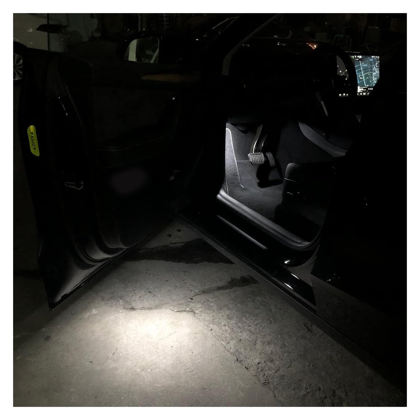 Carwiner Compatible with Tesla Model 3/Y/S/X Ultra-bright Interior LED Lighting Bulbs Kit Accessories fit Trunk, Frunk, Door Puddle, Foot-Well lights (4 Pack) (white)