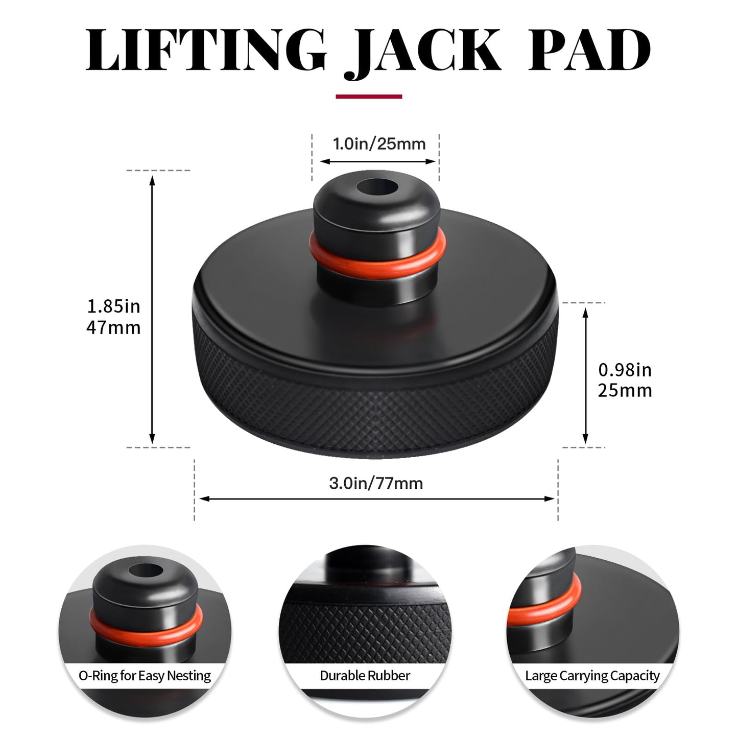 Chirano Lifting Jack Pad for Tesla Model 3/S/X/Y, 4 Pucks with Storage Case, Accessories for Tesla Vehicles 2013 to 2025, NOT Compatible with 2025 New Model Y with 4680 Battery (Texas Built)