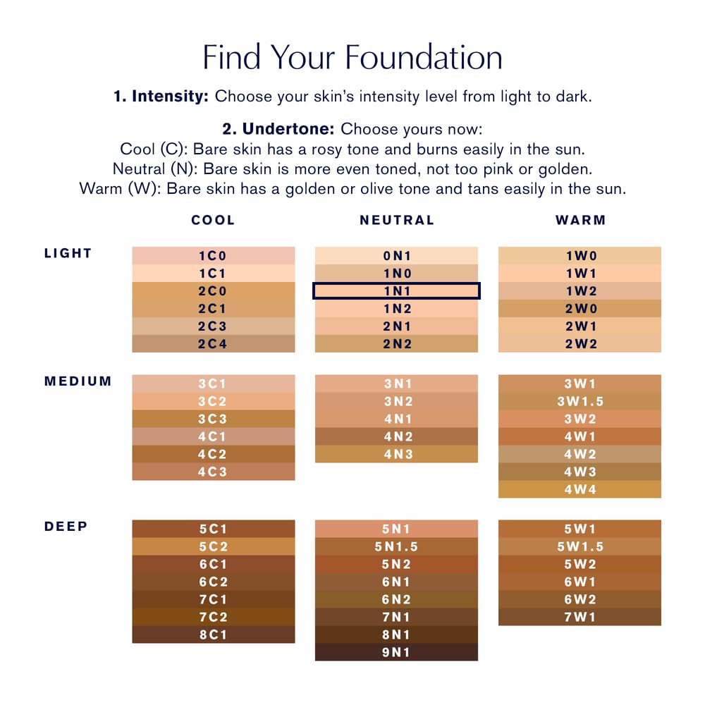 Estée Lauder Double Wear Stay-in-Place 24-Hour Long-Wear Matte Foundation Makeup, 1 Fl Oz, 1N1 Ivory Nude