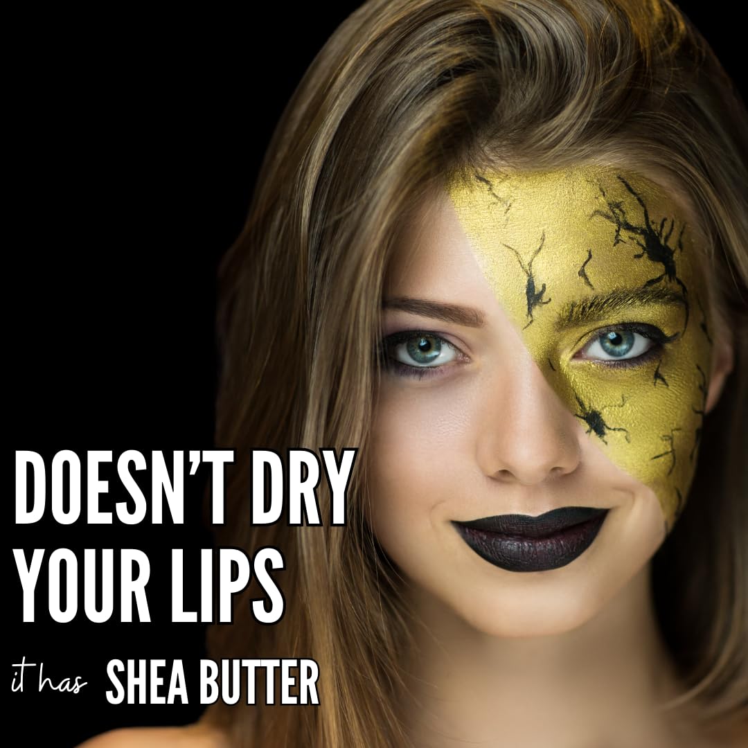 Black Lip Stain Long-Lasting Waterproof Lightweight Comfortable Non-Drying Hydrating | High Pigment Intense Matte Color All Day Wear Smudge-Proof Kiss-Proof Transfer-Resistant Vegan | Linda