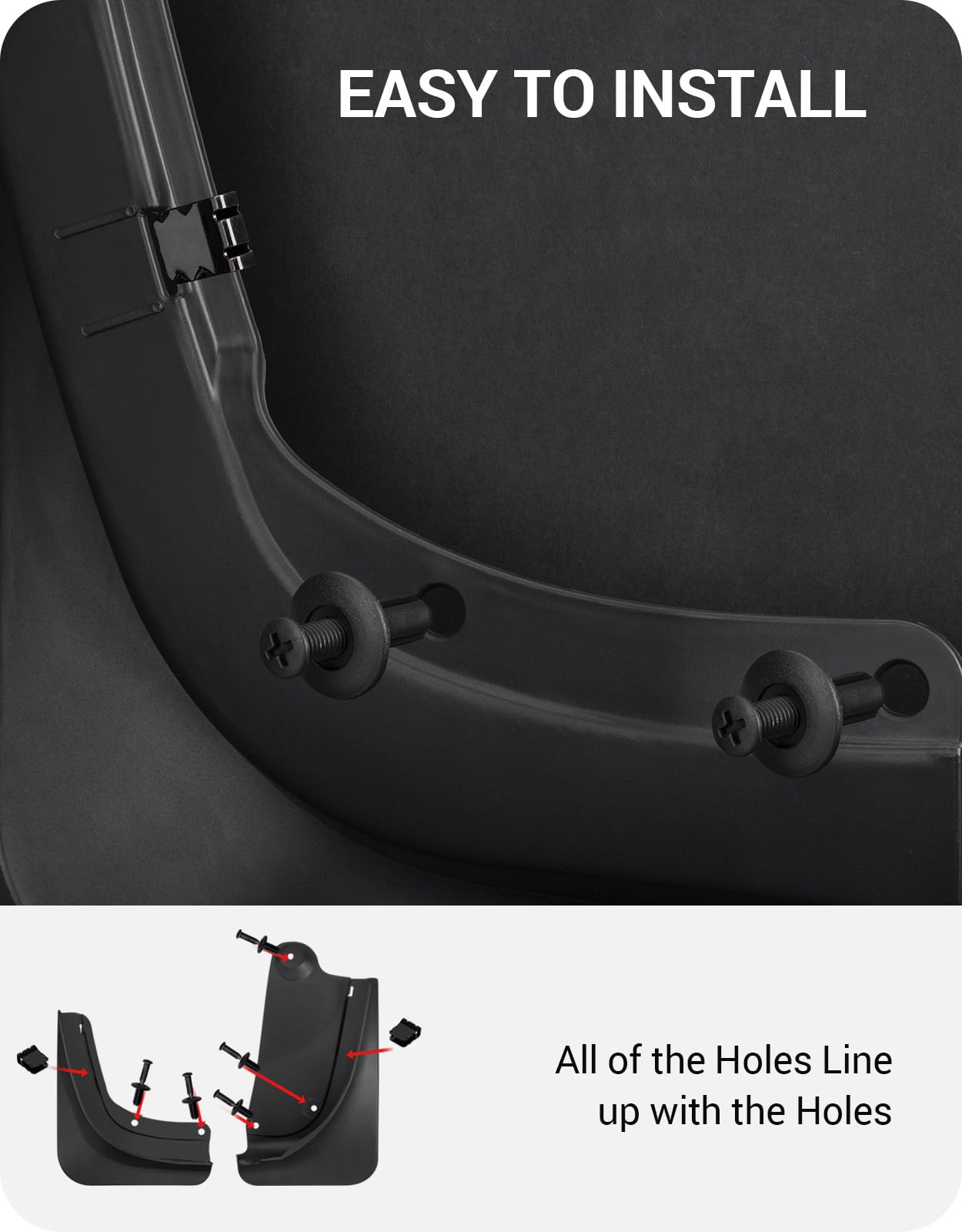 BASENOR 2025 Upgraded Tesla Model Y Mud Flaps Splash Guards Vehicle Sediment Protection No Drilling No Tape Mudflaps Tire Protector Mudflaps All Weather Tesla Exterior Accessories (Set of 4)