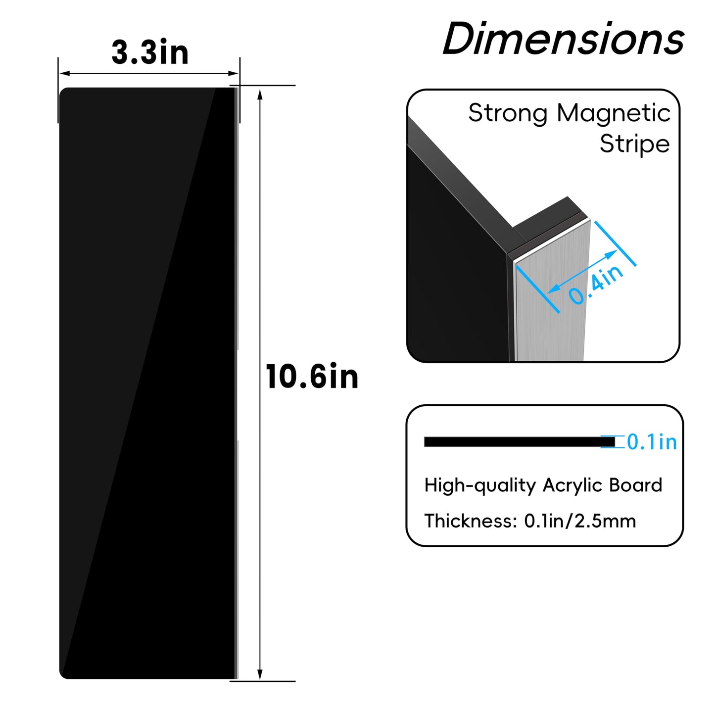 Lumanman Magnetic Monitor Memo Board for Computer, Acrylic Message Reminder Board for Moniter Side, Office Desk Accessories for Women Men, Computer Sticky Note Holder Home Office Memo Holder, Black