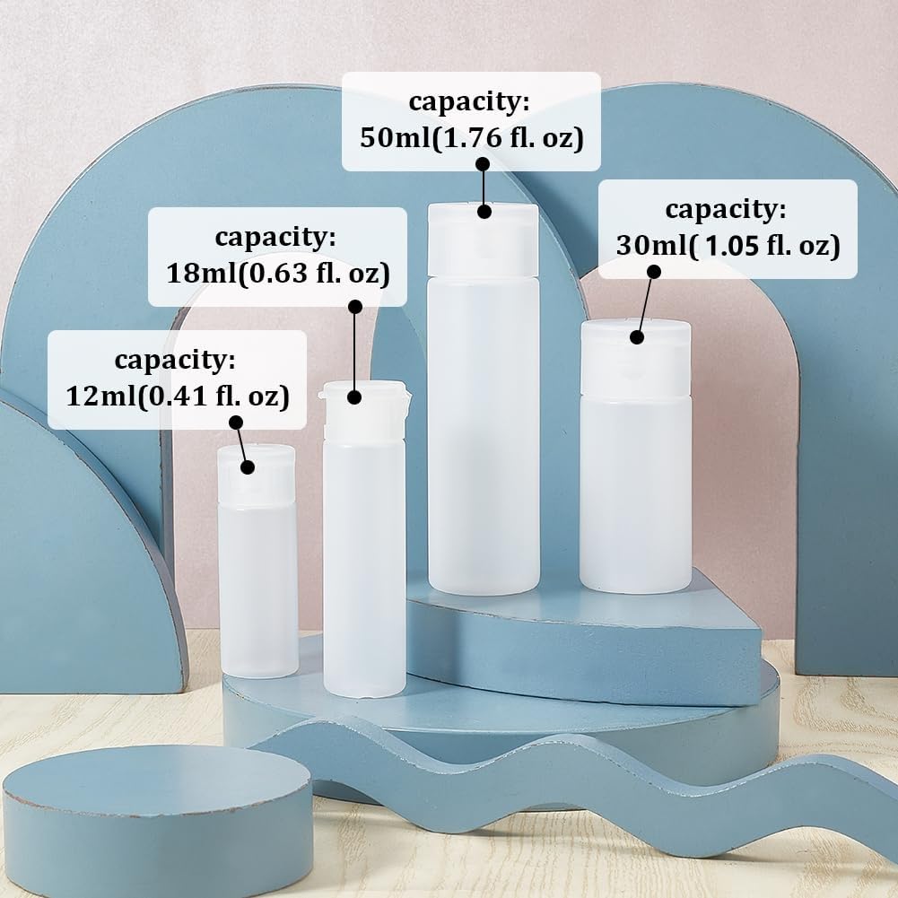 BENECREAT 10 Pack 18ml 0.6oz Small Travel Squeeze Bottles - Refillable Makeup Foundation Container, Sample Bottles, Tubes for Toiletries, Shampoo, Toner, Cosmetic Essentials