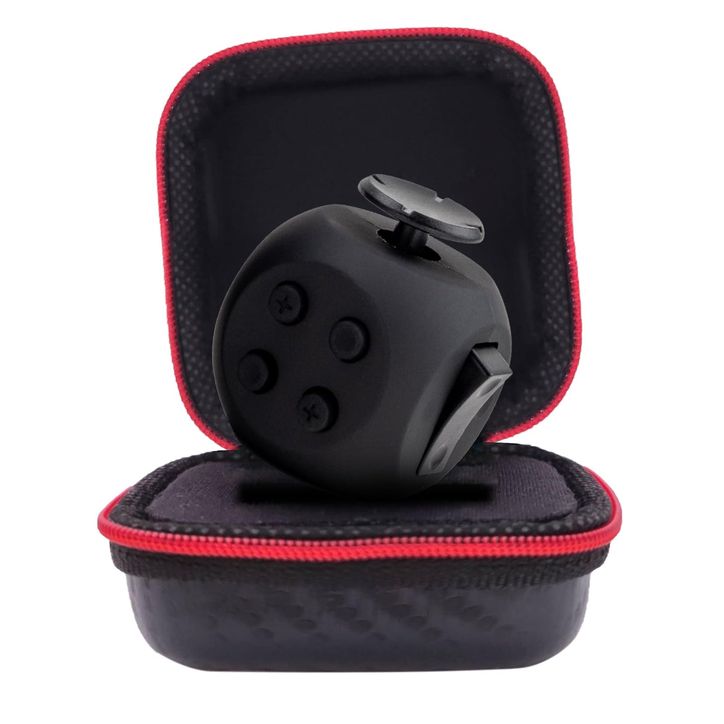 PILPOC theFube Fidget Cube, 6-Sided Stress Relief & Focus Toy for Adults & Kids, Boosts Concentration, Mindfulness Aid, Silent & Audible Modes, Includes Carry Case for Portability (Midnight)