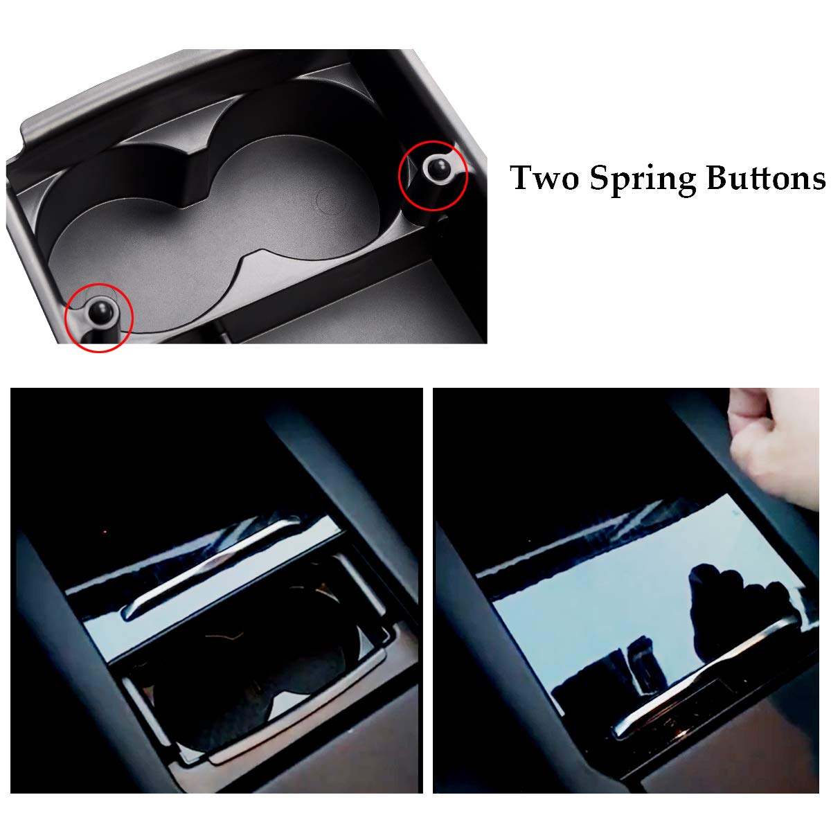 Jaronx Compatible with Tesla Model X/S Center Console Organizer, Armrest Storage Box+Cup Holder, for Tesla Model S/X Accessories 2016 2017 2018 2019 2020 2021
