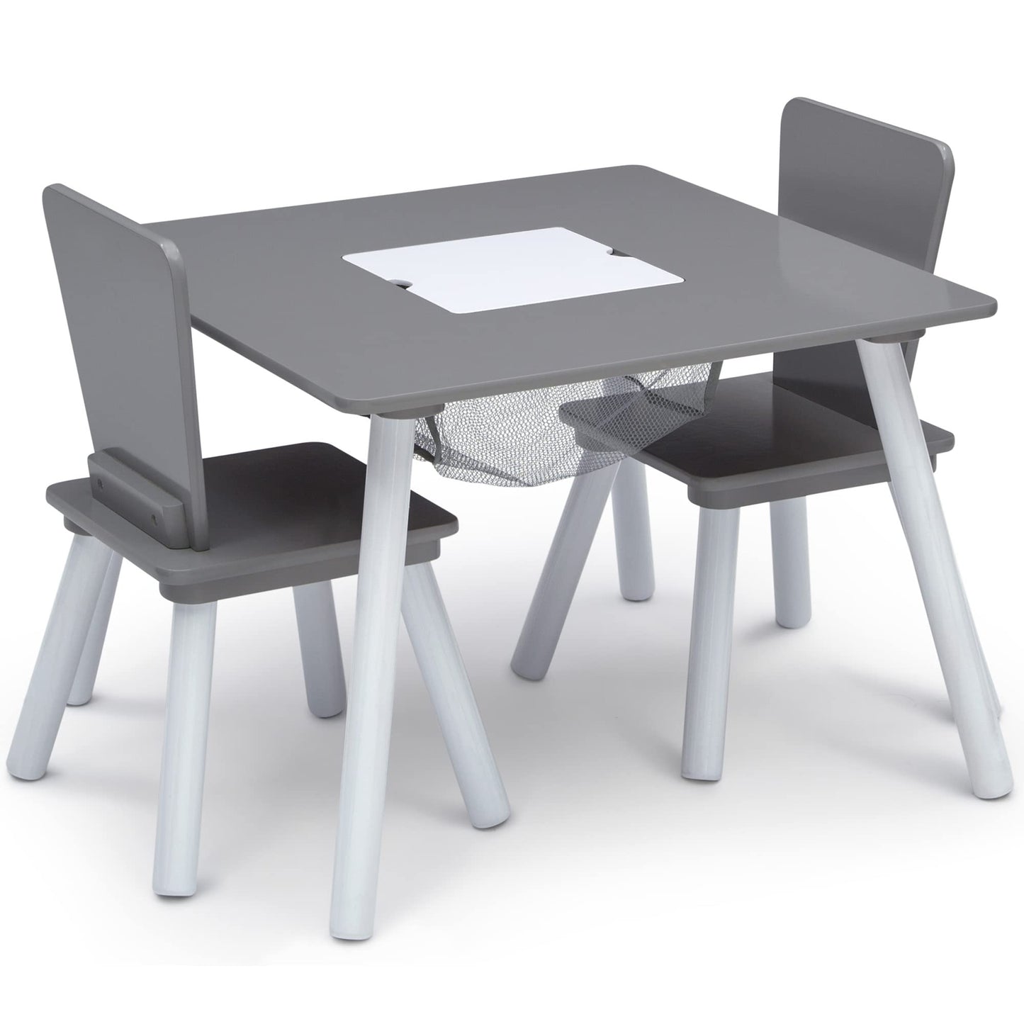 Delta Children 4-Piece Toddler Playroom Set, Grey/White