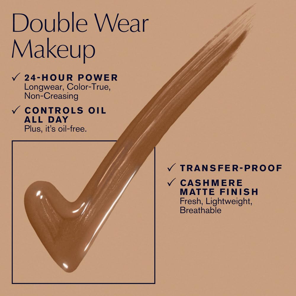 Estée Lauder Double Wear Stay-in-Place 24-Hour Long-Wear Matte Foundation Makeup, 1 Fl Oz, 1N1 Ivory Nude