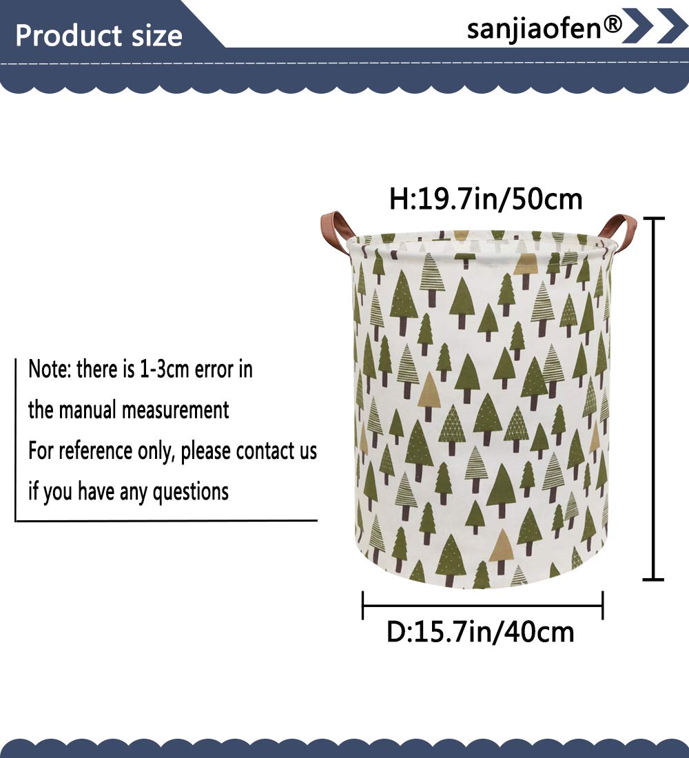 Sanjiaofen Large Storage Bins,Canvas Fabric Laundry Basket Collapsible Storage Baskets for Home,Office,Toy Organizer,Home Decor (Tree)