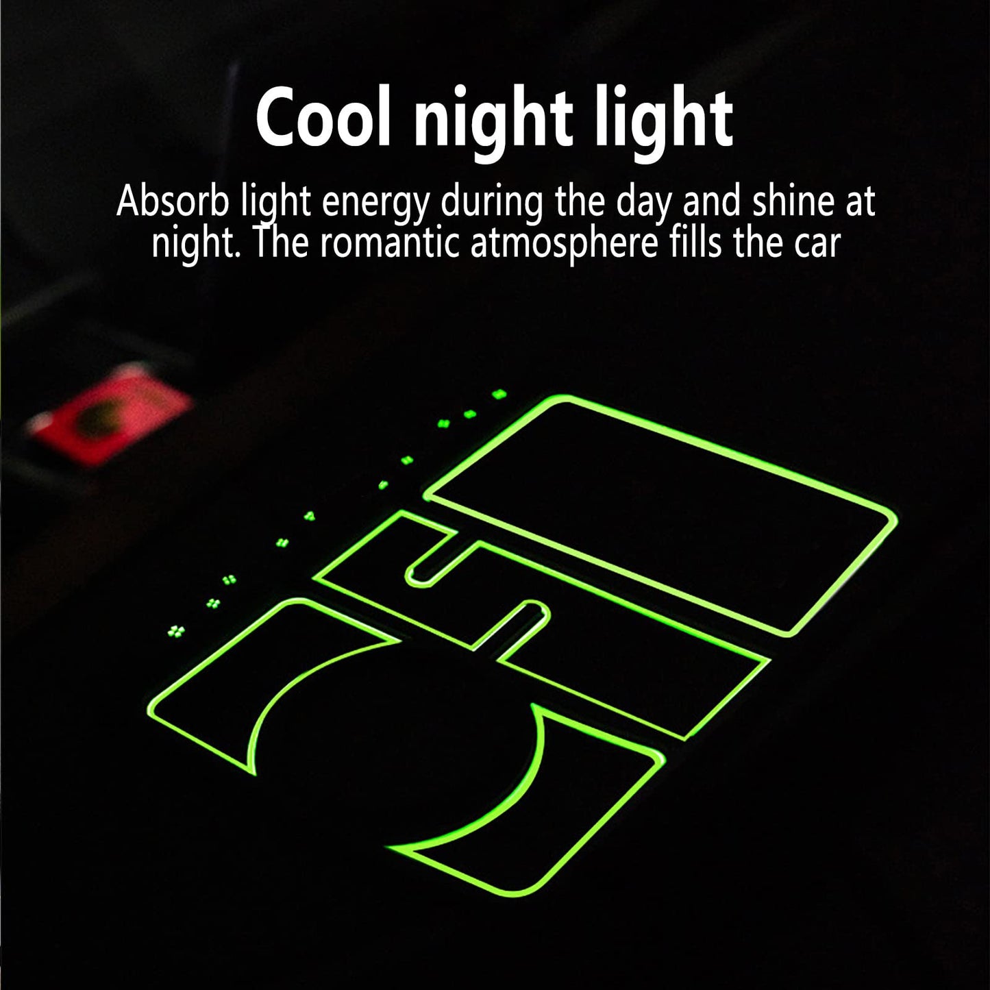 Non-Slip Phone Pad for 4-in-1 Car, 2023 New Cool Glow in The Dark Car Dashboard Phone Mat with Temporary Car Parking Card Number Plate and Aromatherapy, Anti-Shake Pad Universal Phone Holder (Red)