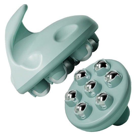 WMM Hand Held Massager, Full Body Massage Tool with Roller Ball Massager Manual 362-degree-roller for Muscle Back Neck Joint Foot Shoulder Leg Pain Relief with Portable Design