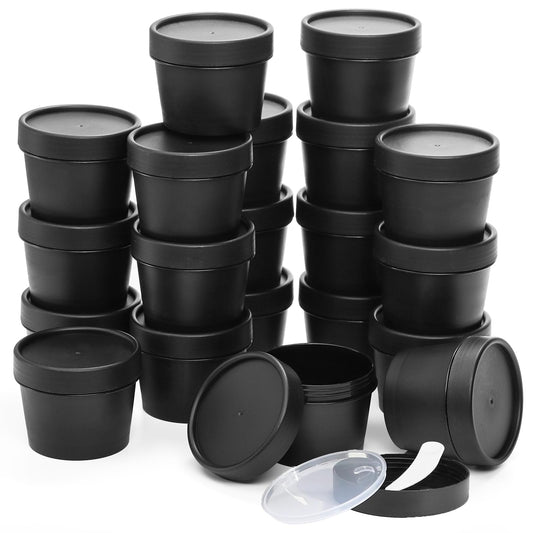 Nicunom 20 Pack Plastic Cosmetic Container Jars, Leakproof 4 Oz Lotion Container Travel Storage Jar Refillable Plastic Jars with Lids for Ointment, Cream, Makeup, Slime, Beauty Product
