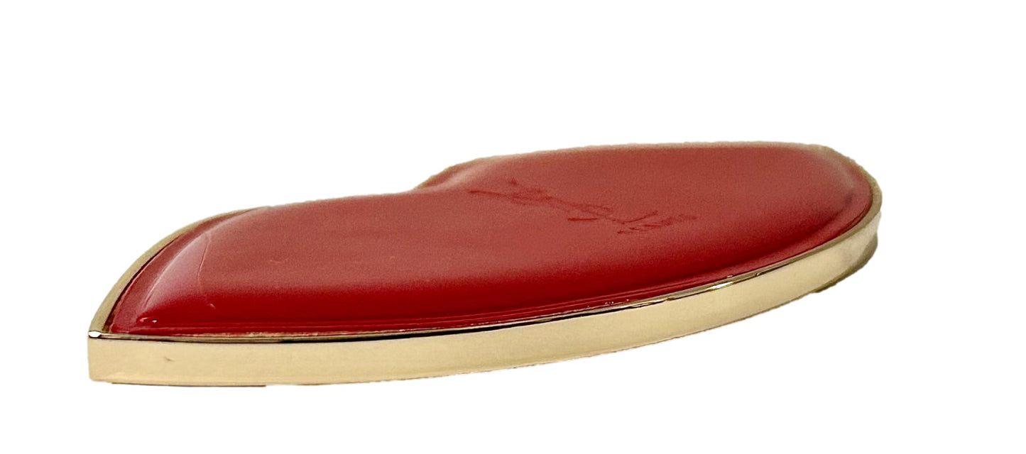 Yves Saint Laurent Small RED KISS Lips Beauty YSL Mirror Compact Makeup Fashion Mirror (4" L x 2" H) - 9478
