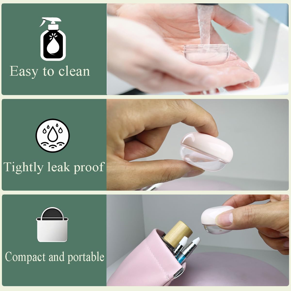 5 Pcs 10ml Small Travel Containers - Convenient Travel Jars for Creams, Travel Lotion Container, Travel Makeup Containers Essential Compact Size for Traveling