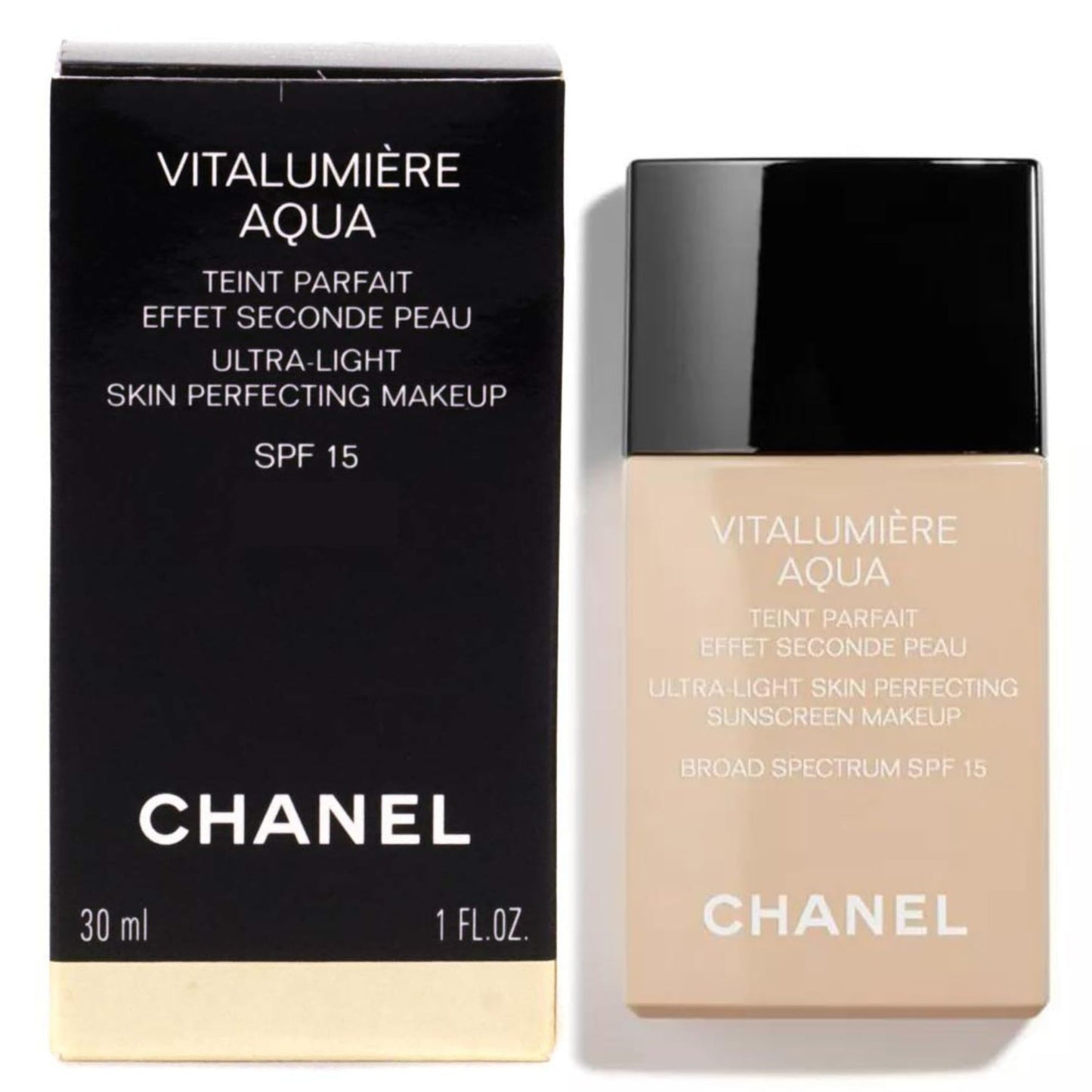 Vitalumiere Aqua Ultra-Light Skin Perfecting Makeup SPF 15-40 Beige by Chanel for Women - 1 oz Makeup