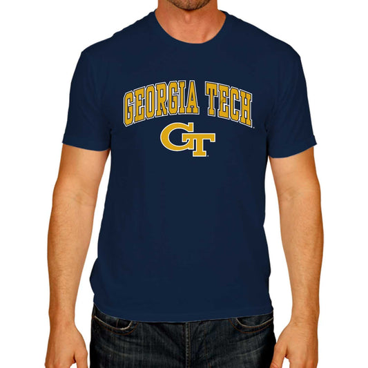 Campus Colors NCAA Adult Gameday Cotton T-Shirt - Premium Quality - Semi-Fitted Style - Officially Licensed Product (Georgia Tech Yellowjackets - Navy, Small)