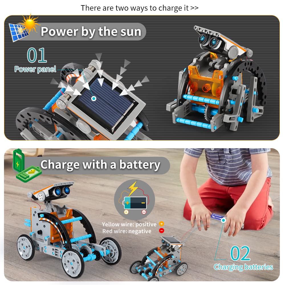 Lucky Doug Toys for Ages 8-13, 12-in-1 STEM Solar Robot Kit Toys Gifts for Kids 8 9 10 11 12 13 Years Old, Educational Building Science Experiment Set Birthday for Kids Boys Girls