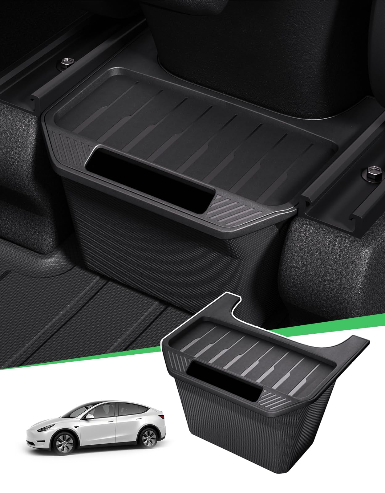 Zanch Tesla Trash Can for Model Y (2020-2025), Multi-Use & Easy to Clean, Rear Center Console Organizer, Tesla Model Y Accessories 2025 [Not fit for New Model Y Juniper] - Detachable Lid